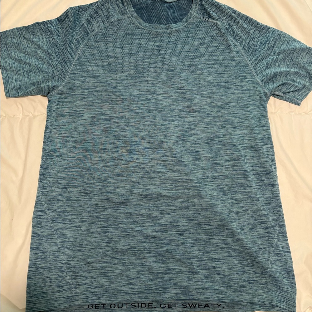 lululemon athletica Heathered Blue Short Sleeve Tee